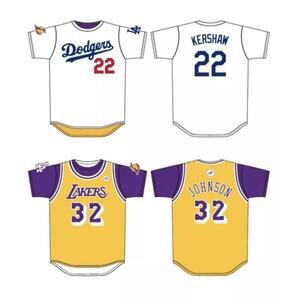 NWT 2022 Dodgers Promo Kershaw Johnson Jersey